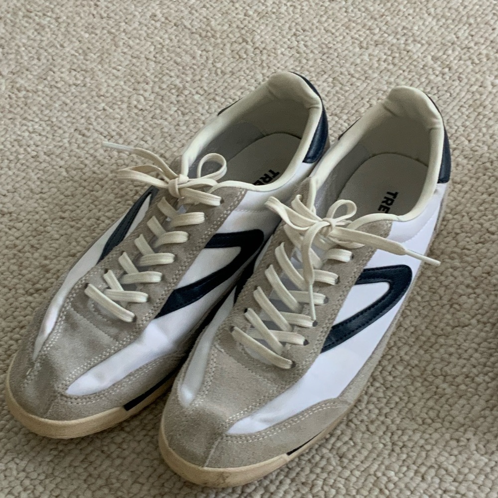 Women’s white and navy Tretorn sneakers